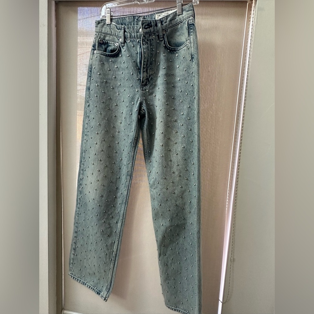 rag & bone Shea High-Rise Desiree Pearl Relaxed Straight Leg Jeans